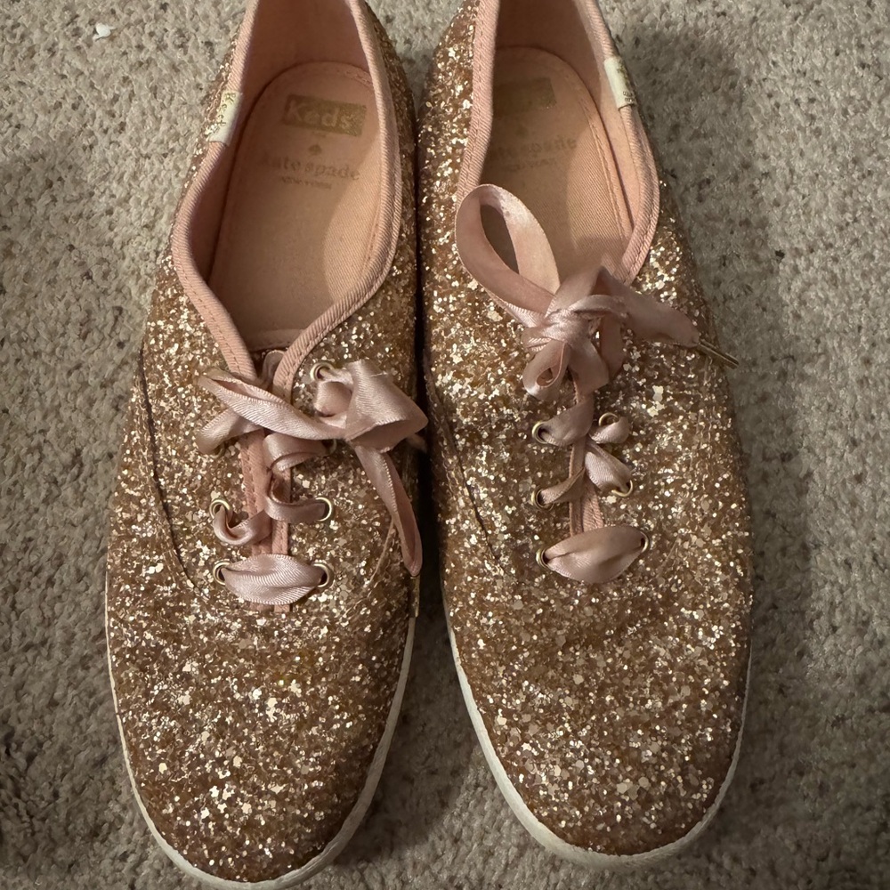 Kate Spade Glitter Sneakers - Rose Gold